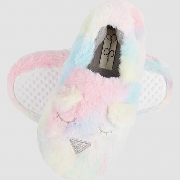 Jessica Simpson NWT Girl's Plush Slippers with Memory Foam size XL (4-5) - Picture 3 of 8